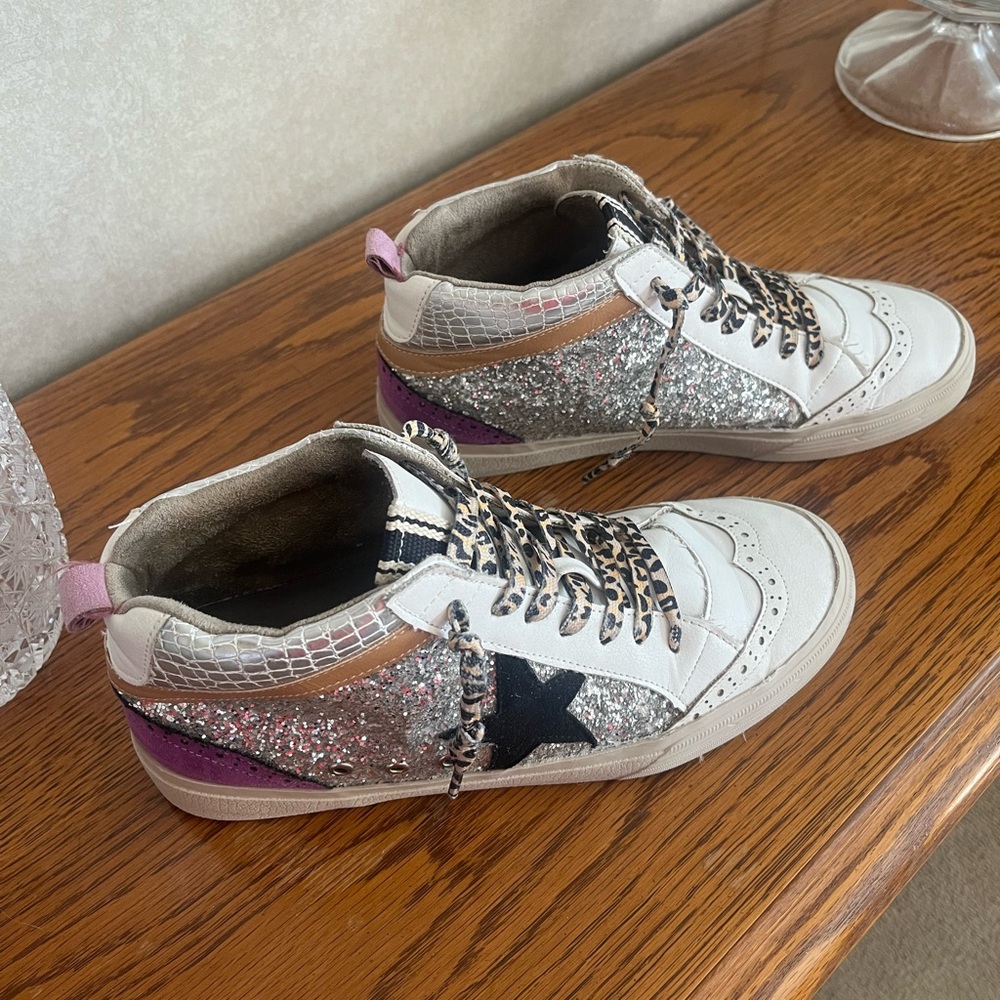 Shu Shop High-Top Glitter Sneakers - Picture 2 of 11